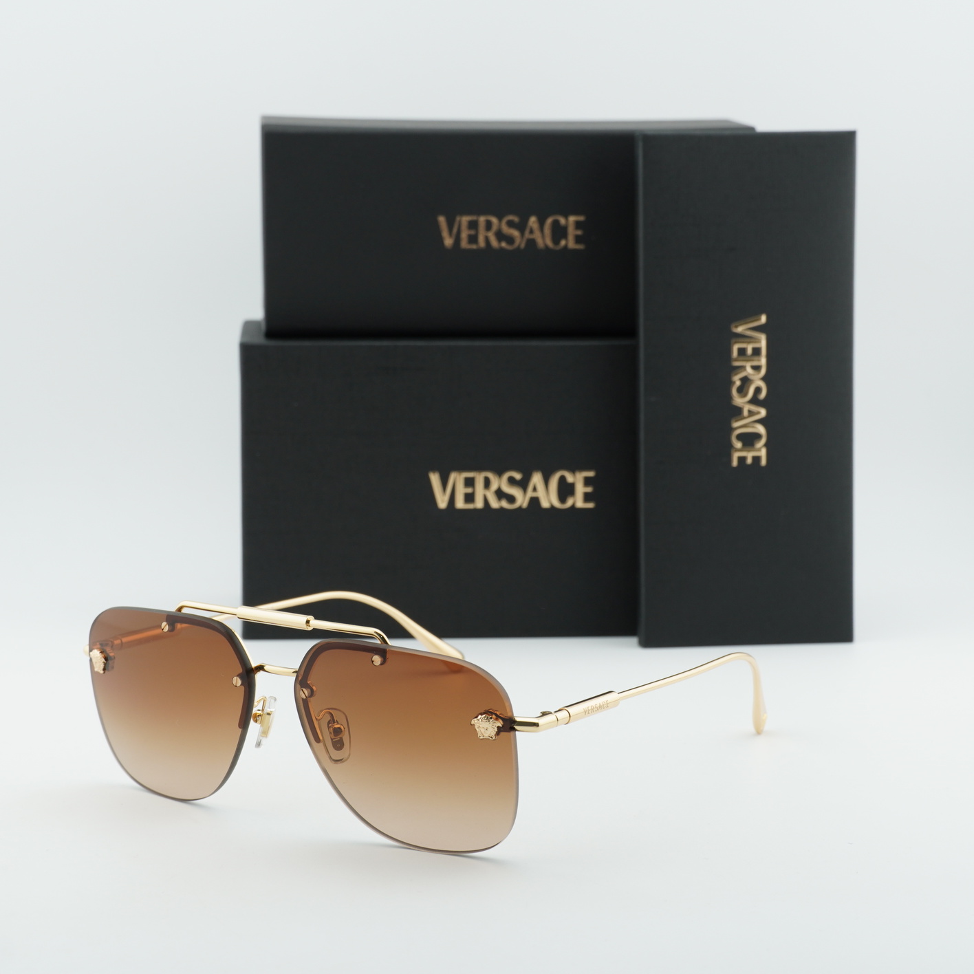 New Versace VE2296 100213 Gold/Brown Gradient 60-14-145 Sunglasses