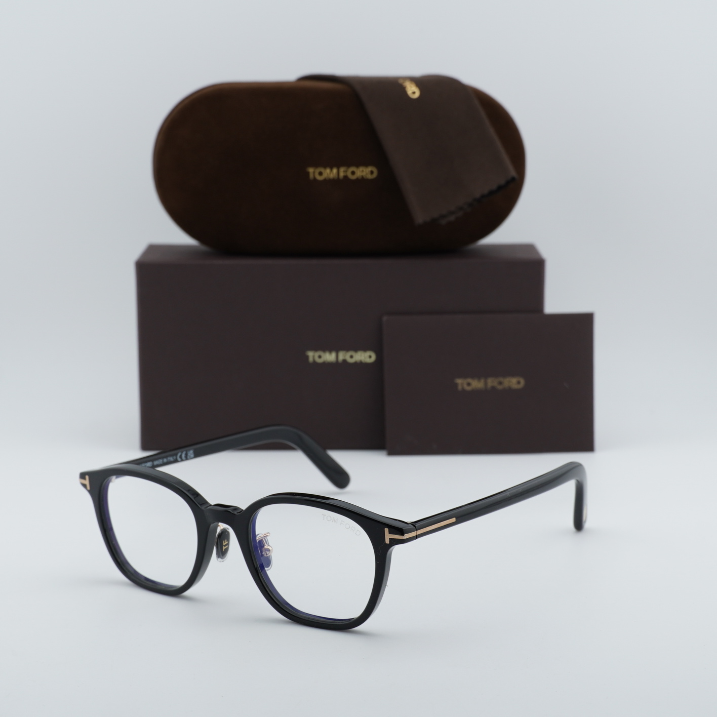 Tom Ford FT5858-D-B 001 Shiny Black 49mm Eyeglasses New  display picture 1