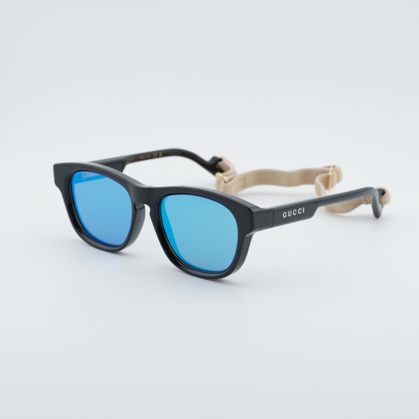 New Gucci GG1238S 002 Black/Blue 53-18-145 Sunglasses | eBay
