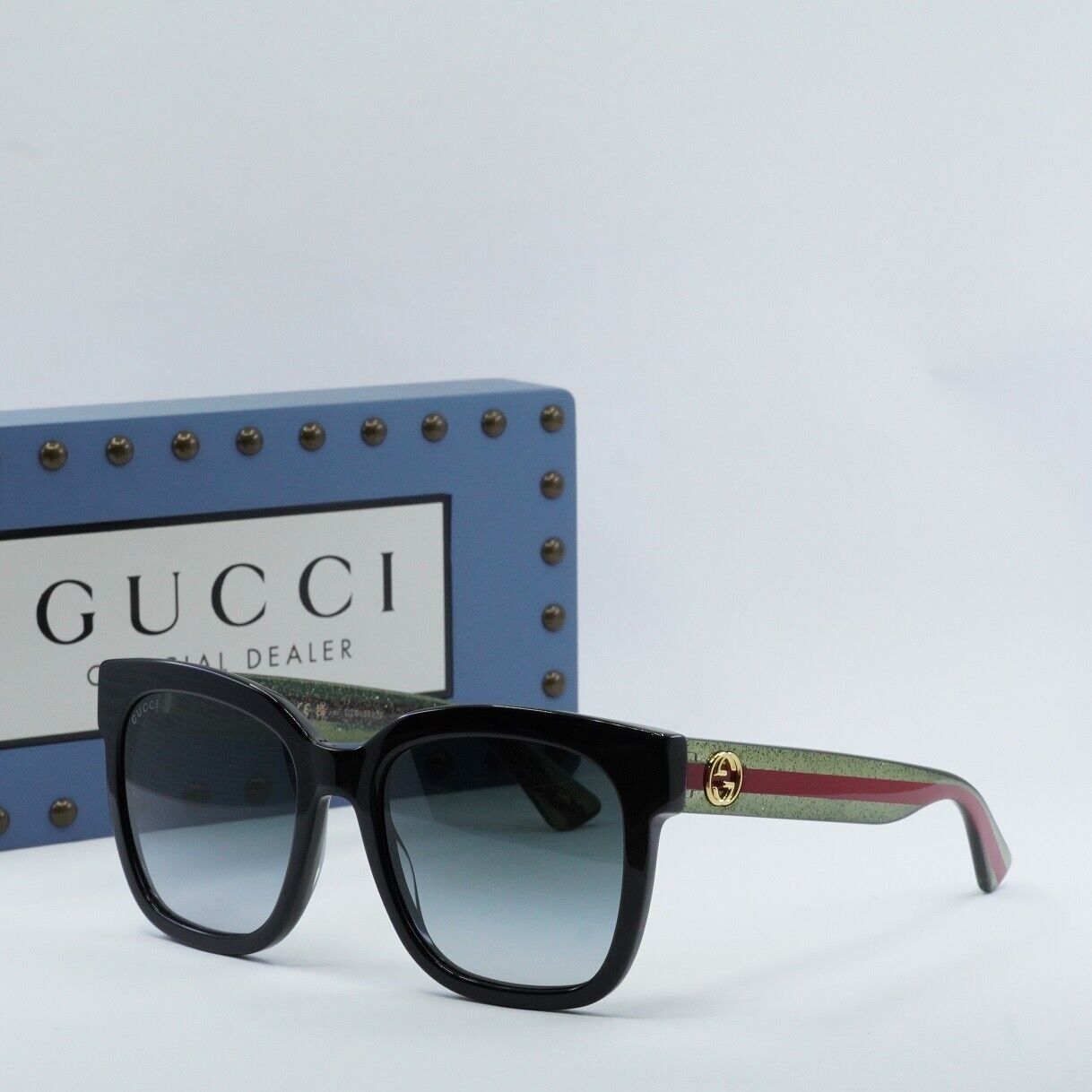 GUCCI GG0034SN 002 Black/Green/Grey Gradient 54-20-140