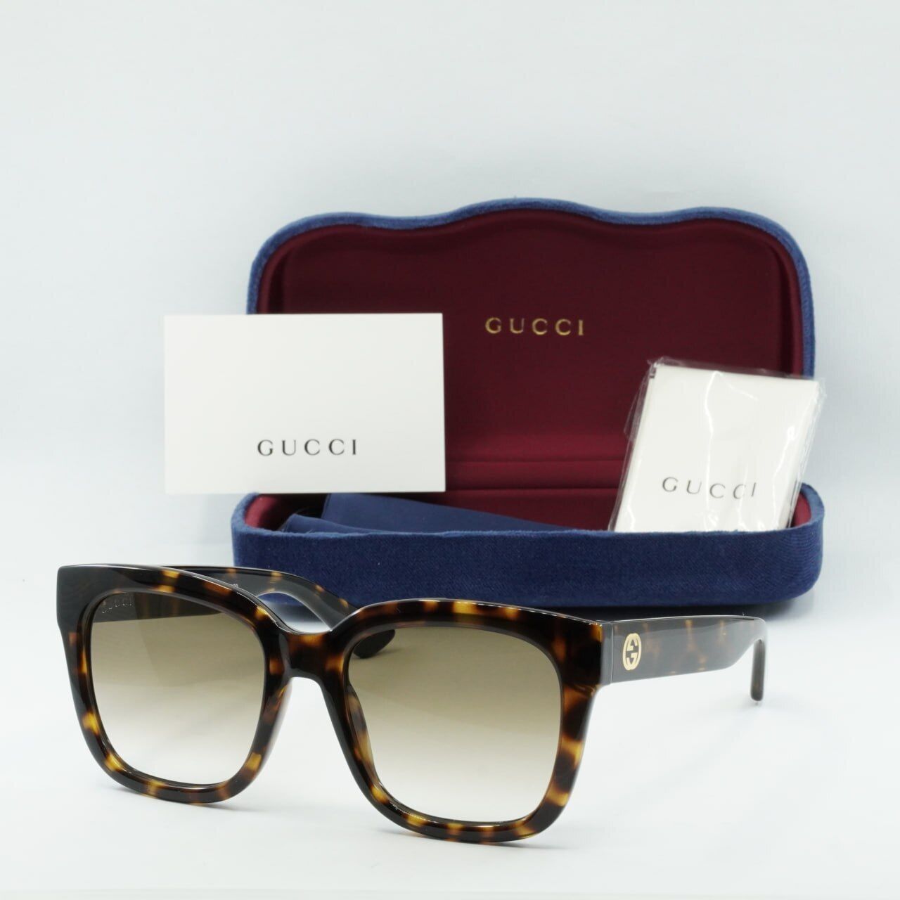 New GUCCI GG1338S 003 Dark Havana/Gradient Brown 54-19-140