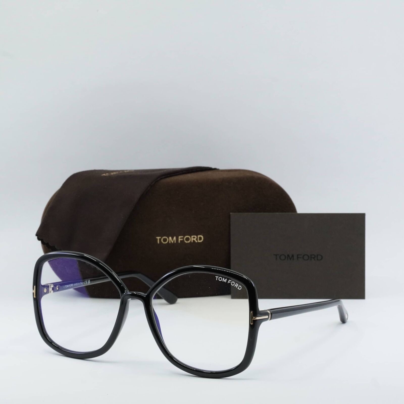 Tom Ford FT5845-B 001 BRAND NEW Eyeglasses Black Blue Block Butterfly Women FT5984-B_001_54MM_C main image 4