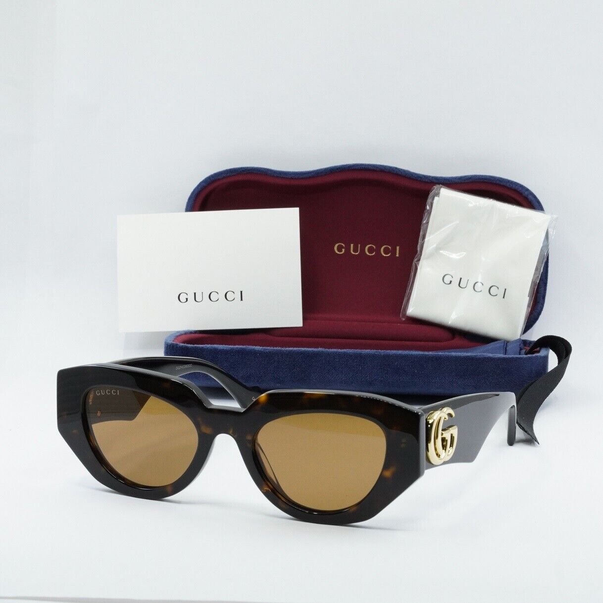 GUCCI GG1421S 002 Dark Havana/Brown 51-20-145 Sunglasses New